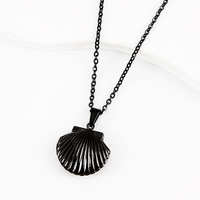 Ywyougang Collier Pendentif Coquillage Océanique en Acier Titane, Pendentif Photo Coquille Ouverte, Accessoires de Mode pour Femmes