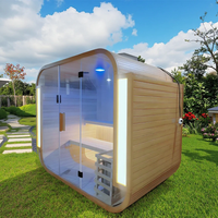 Ruang Sauna Uap Kubus Kayu Cedar Terlaris Tahan Air Sauna Luar Ruangan Modern Mewah