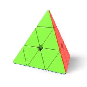 Cubo de pirámide magnético QiYi Promotional Eco ABS colorido sin pegatinas para niños - Product Image 1