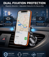 Support de téléphone pour voiture 2 en 1, pince magnétique, crochet manuel, support de ventilation, rotation à 360 degrés, support de téléphone portable pour accessoires de voiture