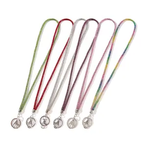 Cordones de correa para el cuello con diamantes de imitación ostentosos de alta calidad para insignia de identificación, soporte para llaves, cordones de cristal de regalo bonitos
