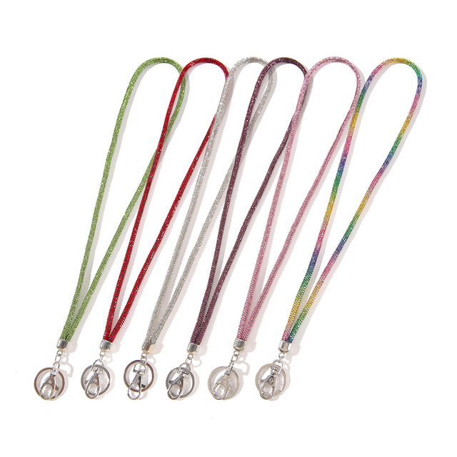 High Quality Bling Rhinestones Neck Strap Lanyards for ID Badge Keys Holder Cute Gift Crystal Lanyards