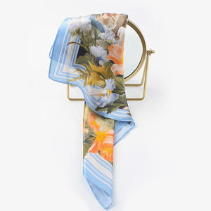 وشاحات مربعة أنيقة للربيع والصيف، وشاح بوليستر راقي مطبوع رقمياً، هدية للنساء، شال عصري مخصص، غطاء رأس - Product Image 4