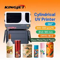 Imprimante UV cylindrique sans soudure Kingjet 360 pour gobelets commerciaux et bouteilles coniques en acier inoxydable