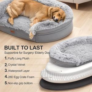 Fabrikant Groothandel Op Maat Nieuwe Geüpgradede <span class=keywords><strong>Extra</strong></span> Grote Hondensofa Luxe Bed Wasbaar Traagschuim Orthopedisch Honden- en Huisdierbed - Product Image 4