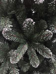White <strong>Top</strong> Flocked Artificial <strong>Christmas</strong> <strong>Tree</strong> Snowy Pine Hinged Green Xmas <strong>Tree</strong> for Home Holiday Decoration - Product Image 3