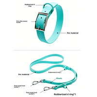 Collier moderne de luxe en PVC imperméable et souple pour chien et chat avec rivets décoratifs, laisse réglable pour promenades, fabriqué en Chine