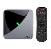 Nouveauté A95X F3 AIR S905X3 Boîtier TV avec éclairage RVB 8K Double Wifi Plex Media Server Double Wifi BT A95X F3 Air 8K Boîtier TV
