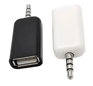 وصلة كابل للسيارة محول نقل بيانات من نوع ذكر إلى USB 2.0 نوع أنثى من نوع OTG بسمك 3.5 ملليمتر DC