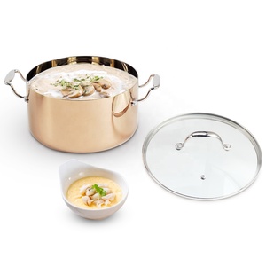 Modern Non-Stick Copper Cookware <b>Pot</b> With Glass Lid Stainless Steel Handles <b>For</b> Gas And <b>Induction</b> Stoves - Product Image 5