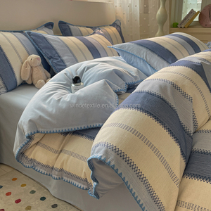 Funda nórdica de algodón con esquema de Color Polar azul glaciar, estilo nórdico Simple, 4 en 1 juego de cama, patrón de costura - Product Image 4