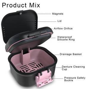 Étui à prothèses dentaires double couche anti-fuite, pour le nettoyage des prothèses et le trempage des aligneurs, grande capacité, hermétique et portable - Product Image 1
