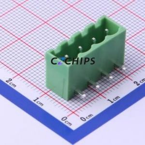XY2500R-B-5.00-4P Plug-in Terminal Block Bent Lead Through Hole,P=5mm Connector Board-to-Board / Socket - Closed 1x4P 5mm Green - Product Image 1