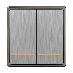 Prise murale universelle JUBEN standard 10A 250V en matériau PC, panneau gris, trou carré 86, interrupteur domestique, certifiée CE, 2 GANG - Product Image 4
