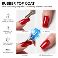 Badaga – Gel de finition professionnel en caoutchouc, haute brillance, transparent, longue tenue et brillant, pour ongles