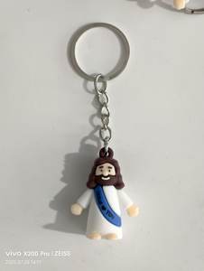 Jincan 2026 – Porte-clés mousqueton multifonctionnel 3D en PVC, écologique, non toxique et durable, avec impression typographique, motif Jésus de dessin animé – Vente en gros - Product Image 3