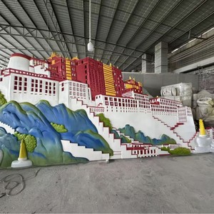 Escultura Heyun, Relieve del Palacio de Potala, Mural de Fibra de Vidrio Impreso en 3D, Arte Mural Personalizado para Exteriores, para Parques y Espacios Verdes - Product Image 2