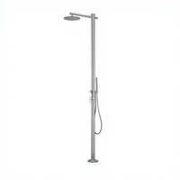 Douche extérieure double fonction LANO en acier inoxydable 304 brossé avec pommeau de pluie de 12 pouces