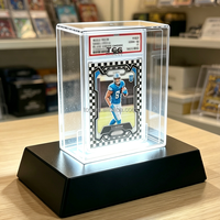 Support d'affichage en acrylique éclairé par LED pour cartes gradées TCG, présentoir pour cartes slab, cartes sportives, Pokémon, baseball, cartes TCG, collection