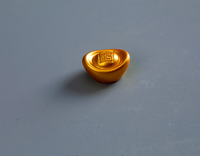 100 pièces de mini lingots d'or, mini lingots de monnaie et modèles Yuanbao pour maison de poupée, accessoires en résine, thème artistique Noël Pâques
