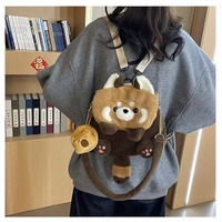 Sac à dos en peluche Capybara Chat de dessin animé, double poignée, très doux, en coton rembourré, sac bandoulière, cadeau pour étudiants, école, enfants