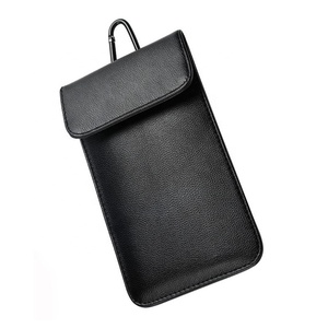 Étui portefeuille en cuir <span class=keywords><strong>anti</strong></span>-RFID pour téléphone portable, avec blocage de signal Faraday, protection <span class=keywords><strong>anti</strong></span>-hack et mousqueton - Product Image 1