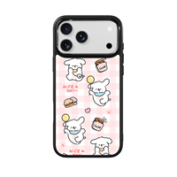 Coque de téléphone AG Feeling Black Edge avec motif chien à carreaux doré pour iPhone 17, 17 Pro Max, 16 Pro, 15, 15 Pro Max – Coque magnétique