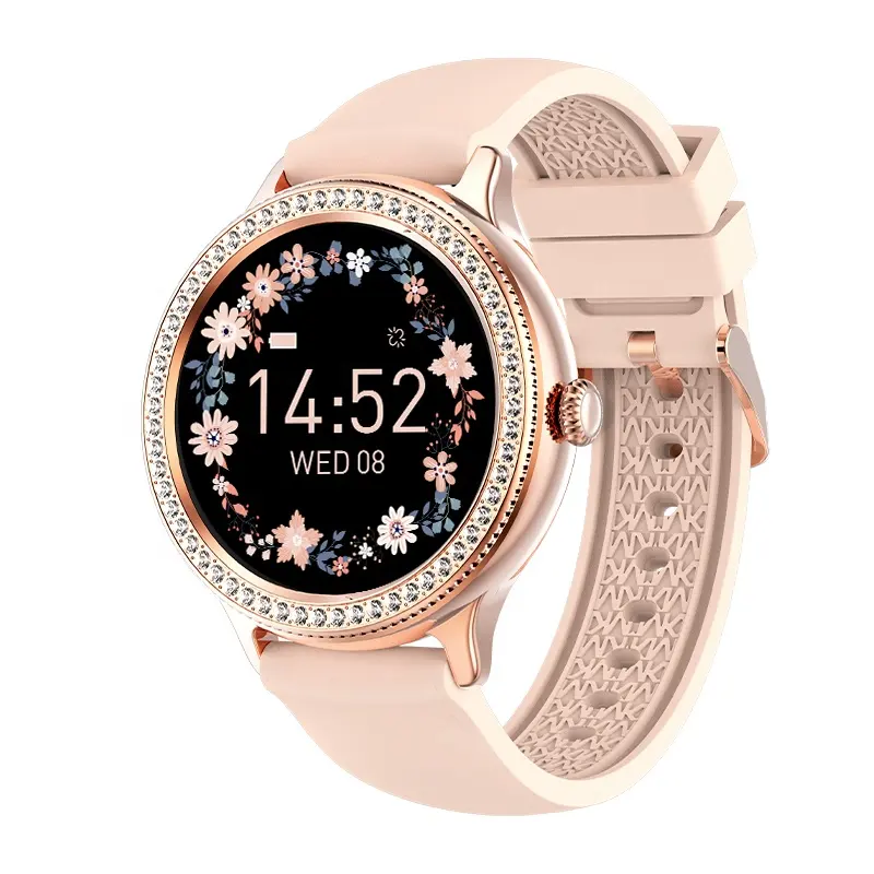 New Arrivals 2022 Continuous HR Music Control Round Smart Wrist Watch Lady Smart Watch