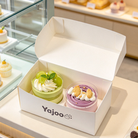 Boîte à gâteau mousse pliable écologique 2 tasses, personnalisable avec logo, contenant en papier multicolore pour desserts, emballage cadeau pour boulangerie
