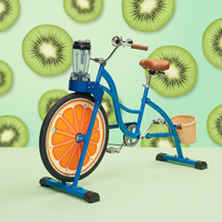 Vélo de fitness commercial à vitesse unique EXI 100% énergie verte, cadre en acier, capacité de charge de 150 kg, usage adulte - Jus d'orange