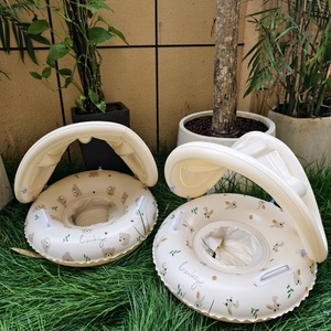 Flotador Inflable para Bebés con Asiento y Sombrilla, Anillo de Natación para Niños con Asas para Piscina - Product Image 4