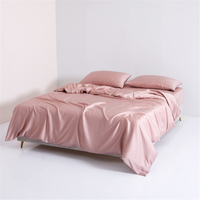 Vente en gros, Textile de luxe de haute qualité, couleur unie, drap de lit en soie, housse de couette, ensembles de literie pour lit double, Queen, King