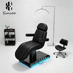 Luxury Custom Designs Black Base Electric Beauty Skin Care Bed With Lights Reclinable Salon Facial Eyelash Lash Bed Tattoo Bed - Product Image 4