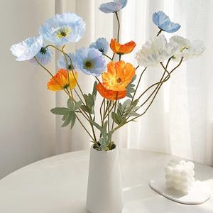 Venda quente Única Papoula Flores Anêmona Branco Artificial Mar Anêmona Flor para Casa Decoração Interior Do Casamento - Product Image 2