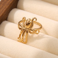 Bague FANKE JZ-XY-062701, Série Océan, motif pieuvre, design audacieux et unique, inaltérable