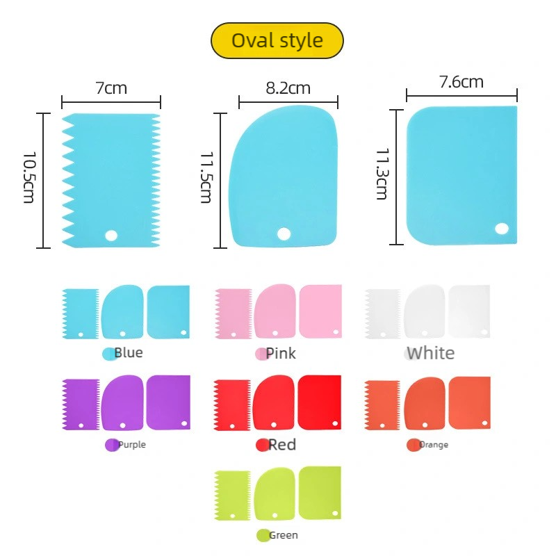 Scraper three-piece set-oval shape-white