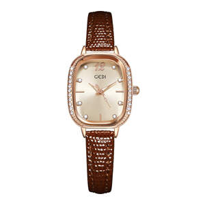 Nuevo reloj de cuarzo ovalado de alta gama para mujer con detalles de diamantes, diseño pequeño y elegante - Product Image 5