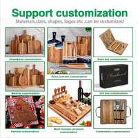 Ensemble de planches à découper en bois d'acacia de qualité supérieure, planches à découper en bois de formes variées avec poignée pour la cuisine, la charcuterie, le fromage, les fruits