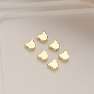 <span class=keywords><strong>14K</strong></span> Peças de Ouro Real Cruz Bead Crown Mickey Brilhante Urso Septo Pulseira de Cobre Banhado Jóias Acessórios Spacer Tipo Descobertas - Product Image 4