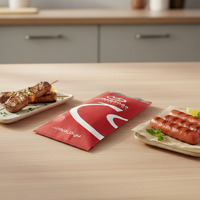Pochette en papier kraft écologique jetable avec doublure en aluminium, impression flexo, logo personnalisé, pour kebab, poulet, hot-dog, sandwich, hamburger