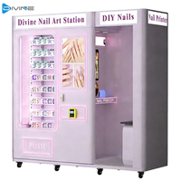 Distributeur automatique de vernis à ongles numérique à écran tactile, entièrement en libre-service, avec imprimante DIY, armoire latérale, fonction de test d'IA des ongles et impression 3D