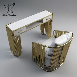 MESA DE MANICURA de metal, muebles de salón de belleza, suministros de uñas, venta al por mayor