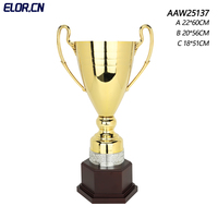 Trophée de football ELOR avec logo personnalisé, récompenses sportives en or, argent et bronze, Coupe d'Italie des Champions avec un couvercle en forme de colombe de la paix