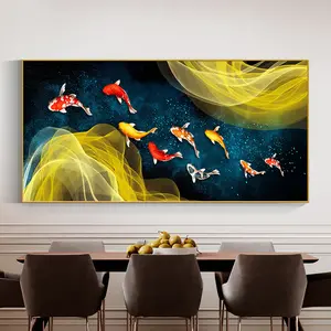 Restaurant Wohnzimmer Sofa horizontale Dekoration neun Fisch Koi roten Fisch Malerei Bilder