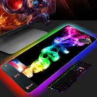 Alas Mouse Gaming RGB Nirkabel 15W Cepat, Ukuran Besar 800x300mm, Tebal 4mm, Dapat Dikustomisasi LOGO, Penghangat, Stok Tersedia