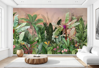 Papier peint 3D personnalisé, jungle tropicale, forêt tropicale, feuilles de palmier, oiseaux colorés, papier peint floral pour la décoration intérieure de villas, hôtels, maisons
