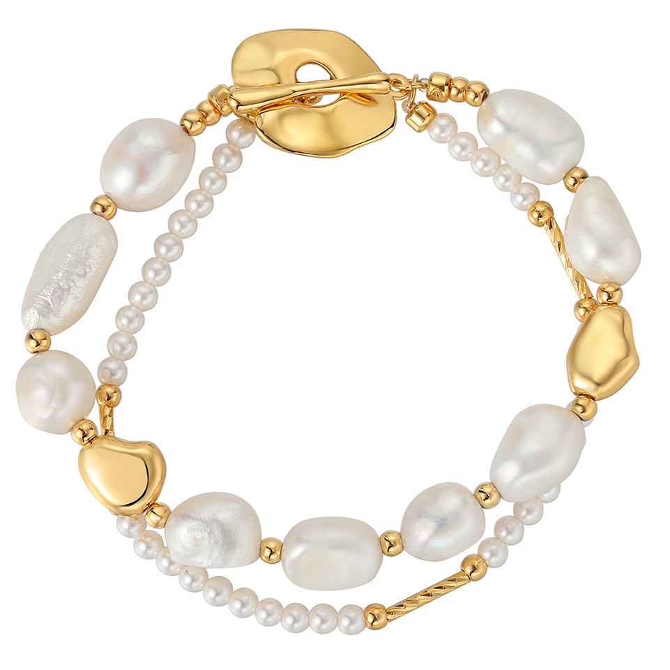 Custom double layer pearl bracelet
