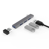 Hub USB 3.0 mini 4 ports, station d'accueil, plug and play, haute vitesse, hub USB-C, type-c pour accessoires informatiques