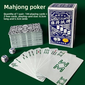 Cartas de Póker Mahjong, Impermeables, para Viajes y Uso en Exteriores, Engrosadas, Duraderas, Anti-arrugas, Portátiles, Cartas de Póker Especiales - Product Image 2