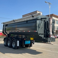 Camion semi-remorque à benne basculante hydraulique à 3 essieux, charge utile de 60 tonnes, 12 pneus, fabriqué en Chine